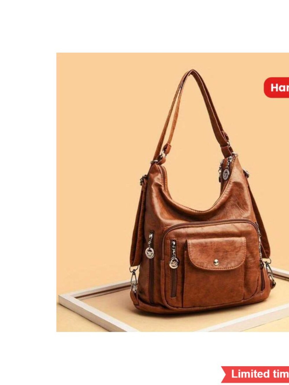 Commuter Large Capacity Tote Bag Crossbody Shoulder Multi Functional Backpack